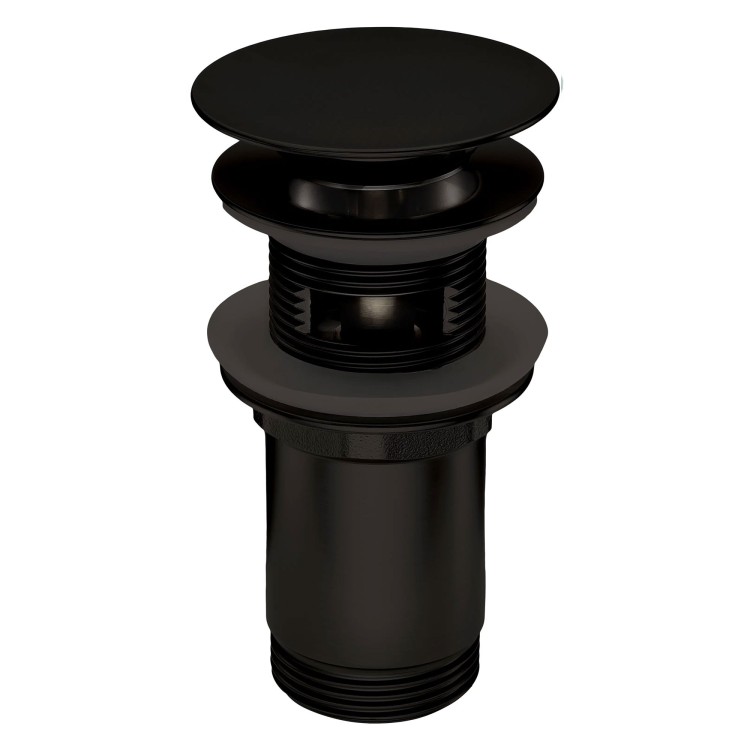 Bonde lavabo clic clac ronde avec manchon métallique, universelle, nero