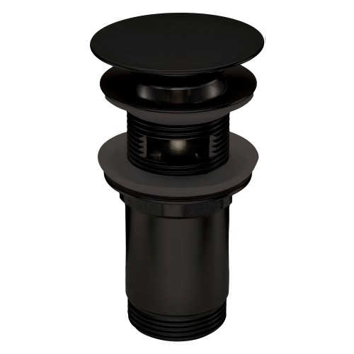 Bonde lavabo clic clac ronde avec manchon métallique, universelle, nero