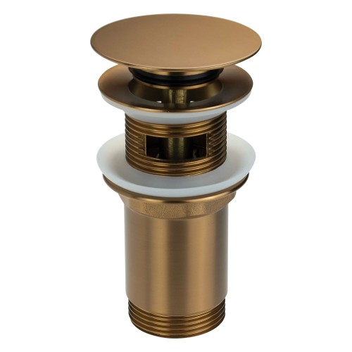 Bonde lavabo clic clac avec manchon métallique, universelle, bronze brossé