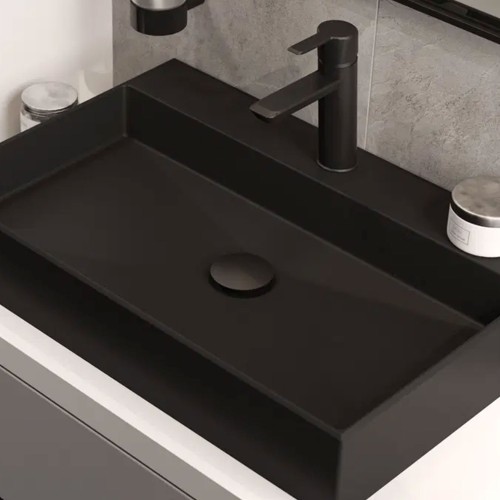 Bonde de lavabo clic clac sans trop plein, noir