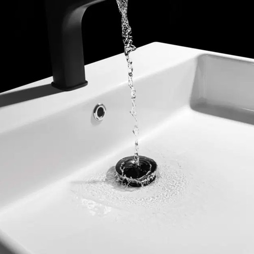 Bonde lavabo clic clac avec trop plein, noir