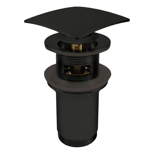 Bonde de lavabo clic clac carrée avec manchon métallique, universelle, nero