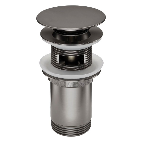 Bonde de lavabo clic clac avec manchon métallique, universelle, titanium