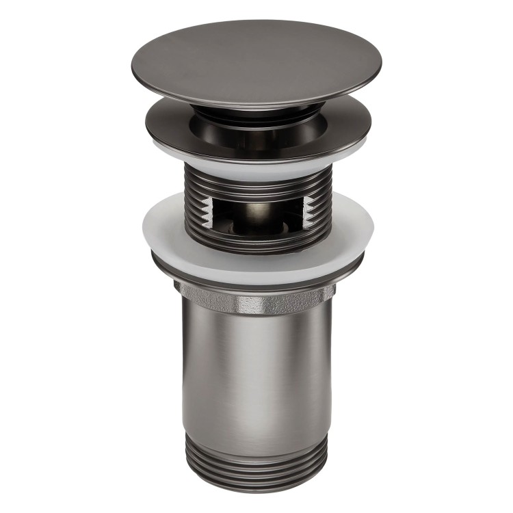 Bonde de lavabo clic clac avec manchon métallique, universelle, titanium