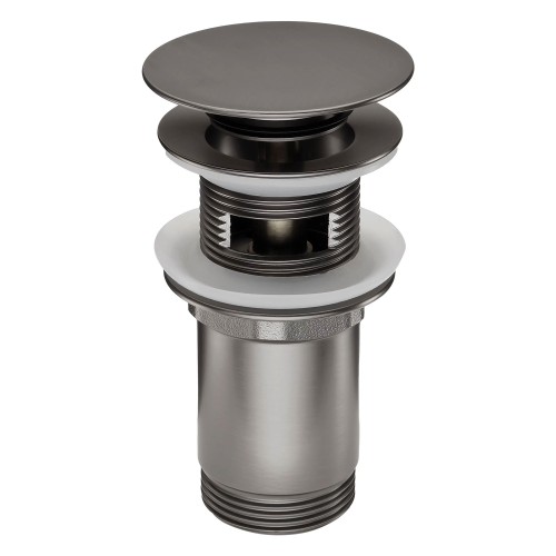 Bonde de lavabo clic clac avec manchon métallique, universelle, titanium