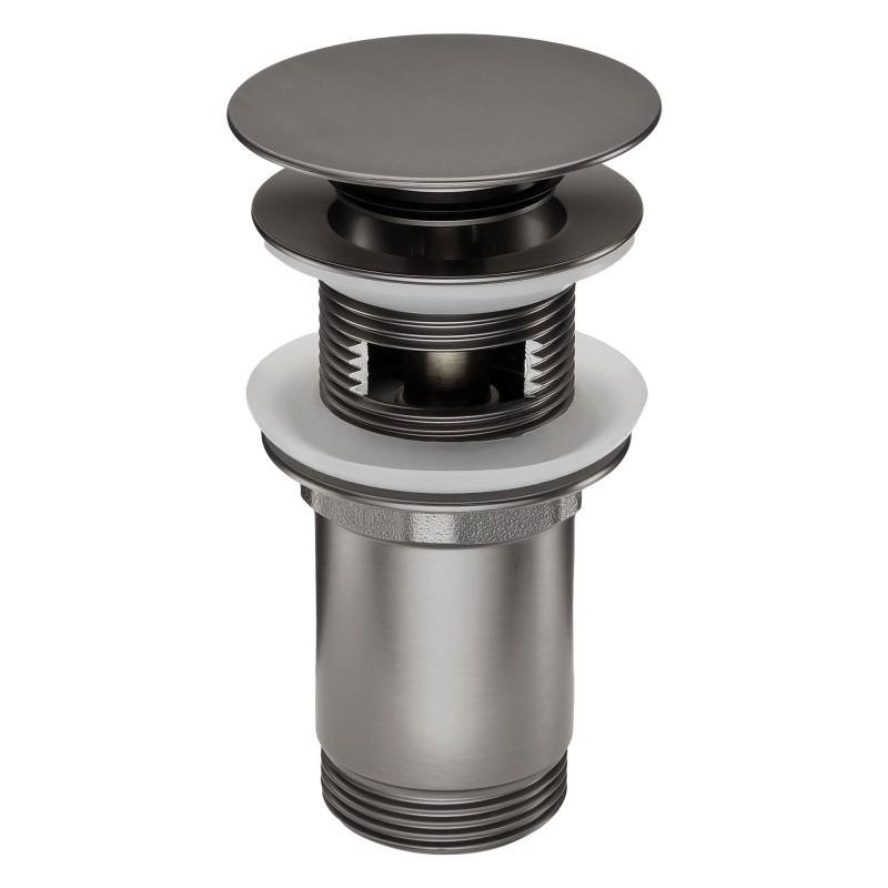 Bonde de lavabo clic clac avec manchon métallique, universelle, titanium