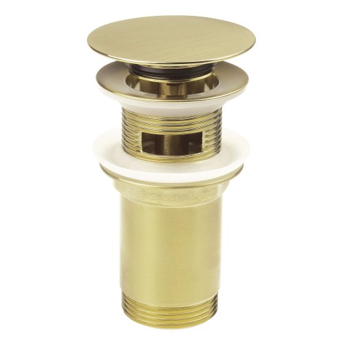 Bonde de lavabo clic clac avec manchon métallique, universelle, or brossé