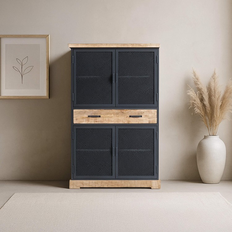 Armoire de rangement en métal et bois 100 cm - Cambridge Armoire de rangement en métal et bois 100 cm - Cambridge
