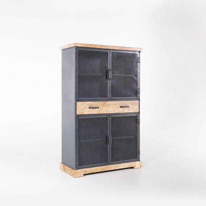 Armoire de rangement en métal et bois 100 cm - Cambridge Armoire de rangement en métal et bois 100 cm - Cambridge