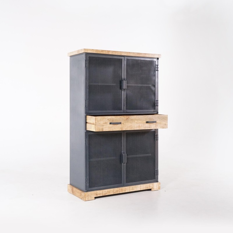 Armoire de rangement en métal et bois 100 cm - Cambridge Armoire de rangement en métal et bois 100 cm - Cambridge