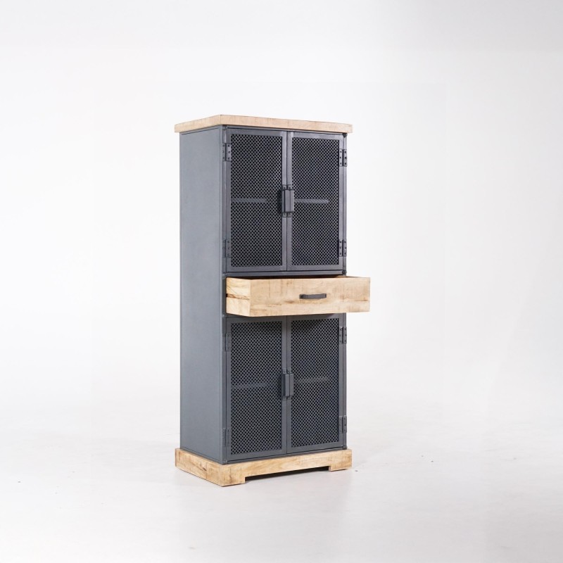 Armoire de rangement en métal et bois 70 cm - Cambridge Armoire de rangement en métal et bois 70 cm - Cambridge