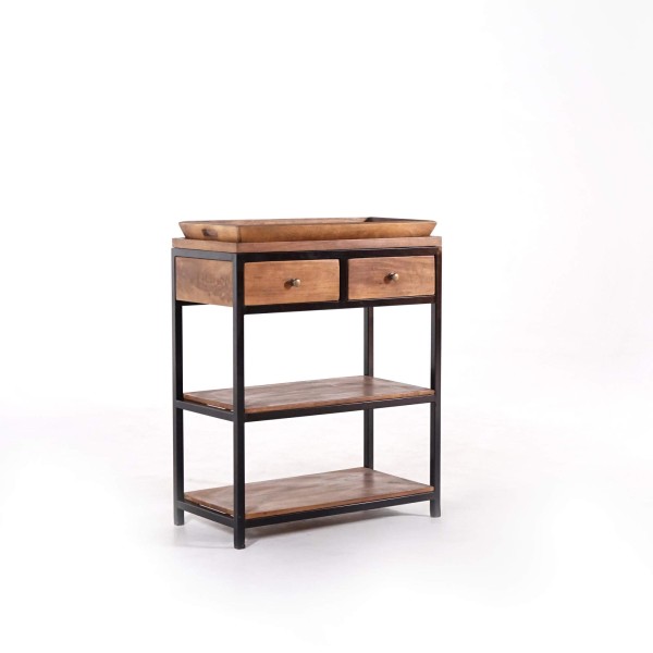 Console en bois naturel et pieds en métal - Modula