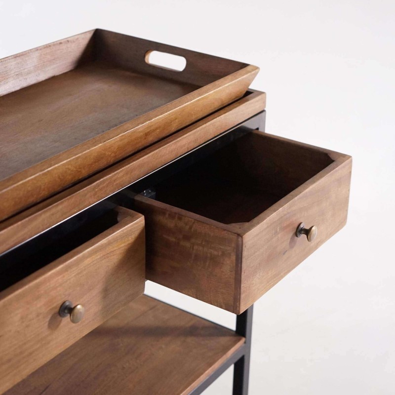 Console en bois naturel et pieds en métal - Modula Console en bois naturel et pieds en métal - Modula