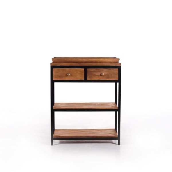 Console en bois naturel et pieds en métal - Modula