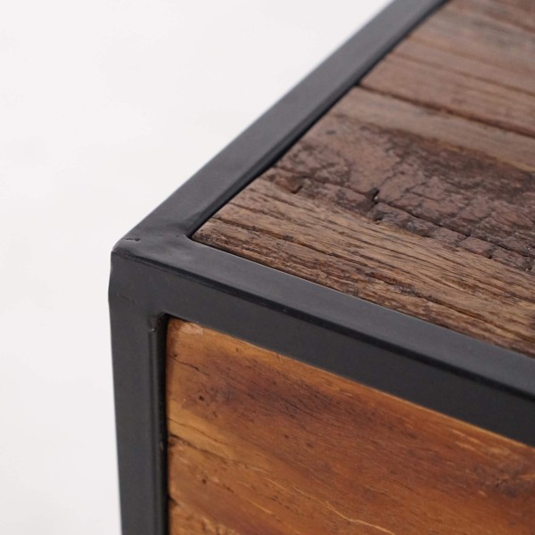 Table de chevet en bois recyclé - Recycled