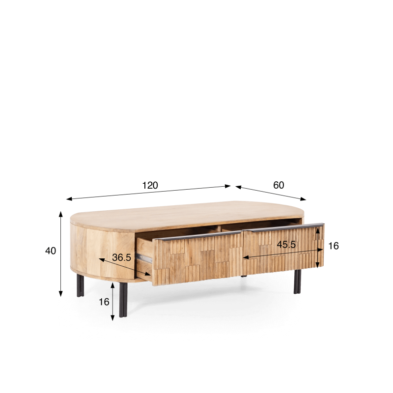 Table basse en bois de manguier massif - Uma Table basse en bois de manguier massif - Uma