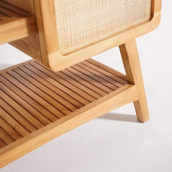 Meuble de salle de bain bois teck massif simple vasque 80 cm - Kalindi