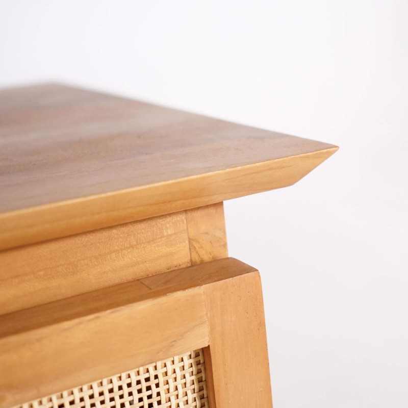 Meuble de salle de bain bois teck massif simple vasque 80 cm - Kalindi Meuble de salle de bain bois teck massif simple vasque 80 cm - Kalindi