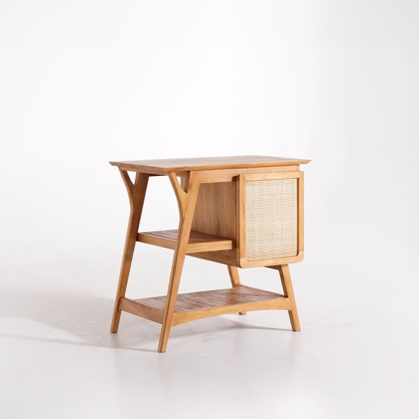 Meuble de salle de bain bois teck massif simple vasque 80 cm - Kalindi