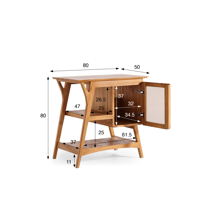 Meuble de salle de bain bois teck massif simple vasque 80 cm - Kalindi Meuble de salle de bain bois teck massif simple vasque 80 cm - Kalindi