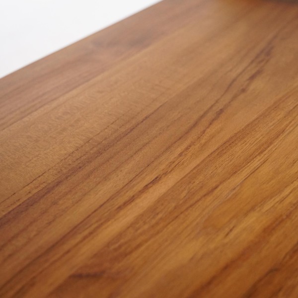 Meuble de salle de bain bois teck massif double vasque 120 cm - Devika