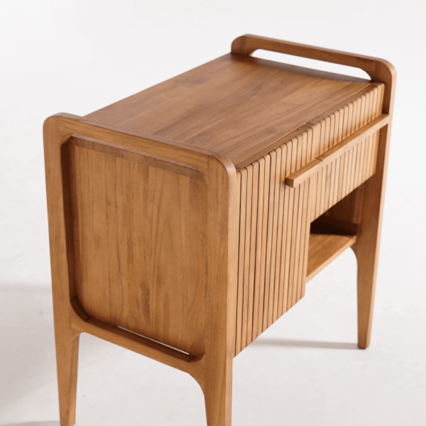 Meuble de salle de bain bois teck massif simple vasque 80 cm - Devika