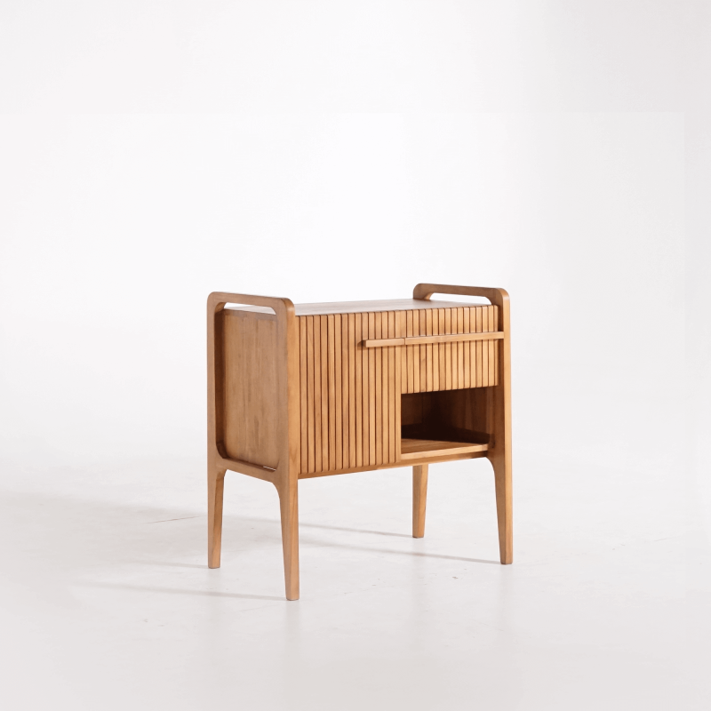 Meuble de salle de bain bois teck massif simple vasque 80 cm - Devika Meuble de salle de bain bois teck massif simple vasque 80 cm - Devika