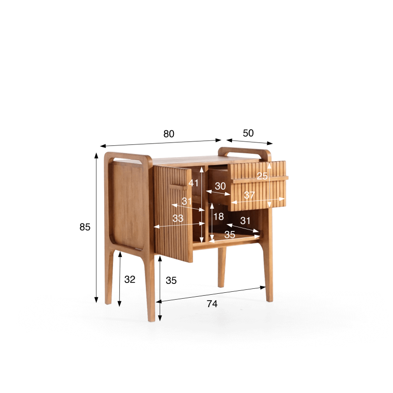 Meuble de salle de bain bois teck massif simple vasque 80 cm - Devika Meuble de salle de bain bois teck massif simple vasque 80 cm - Devika