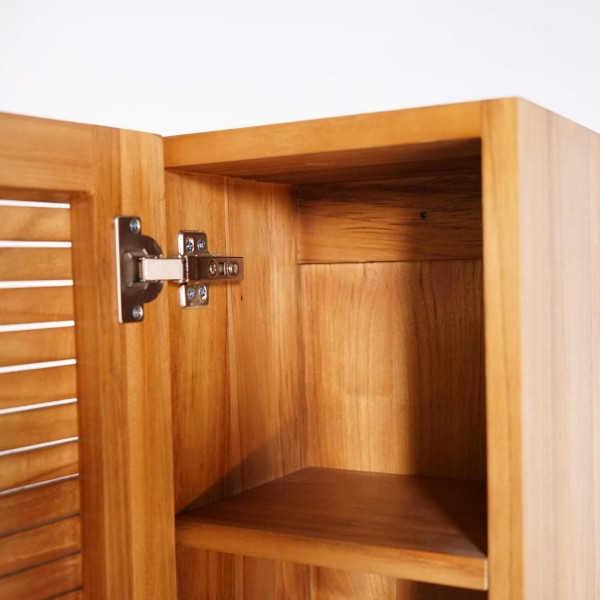 Colonne de salle de bain en bois massif de teck - Devika