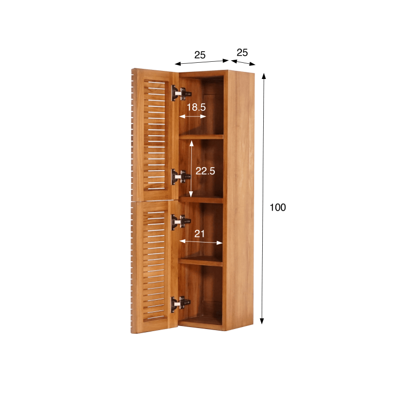 Colonne de salle de bain en bois massif de teck - Devika Colonne de salle de bain en bois massif de teck - Devika