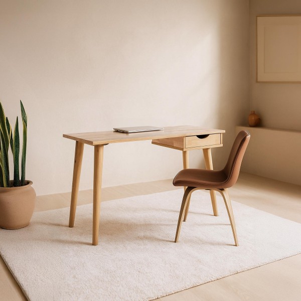 Bureau en bois de chêne 120 x 55 cm