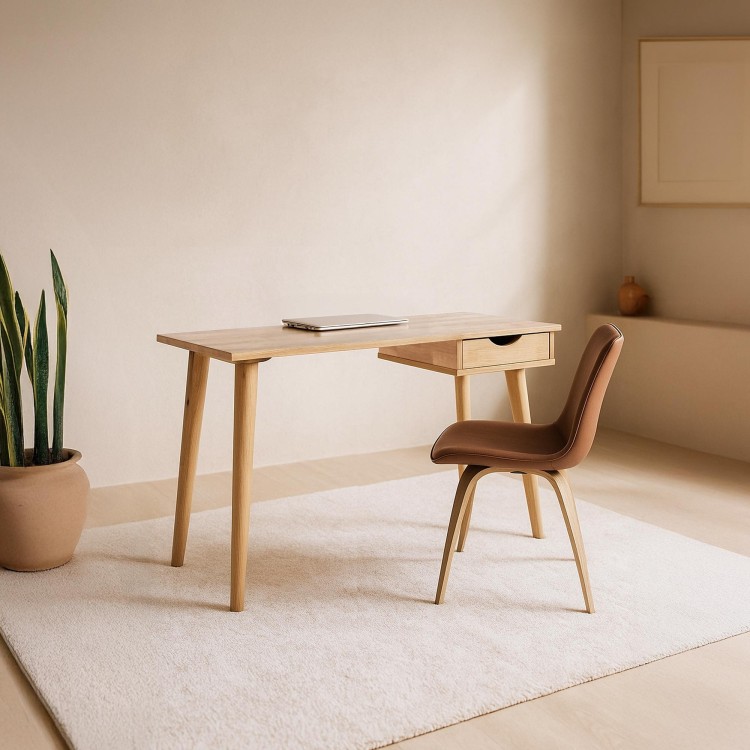 Bureau en bois de chêne 120 x 55 cm