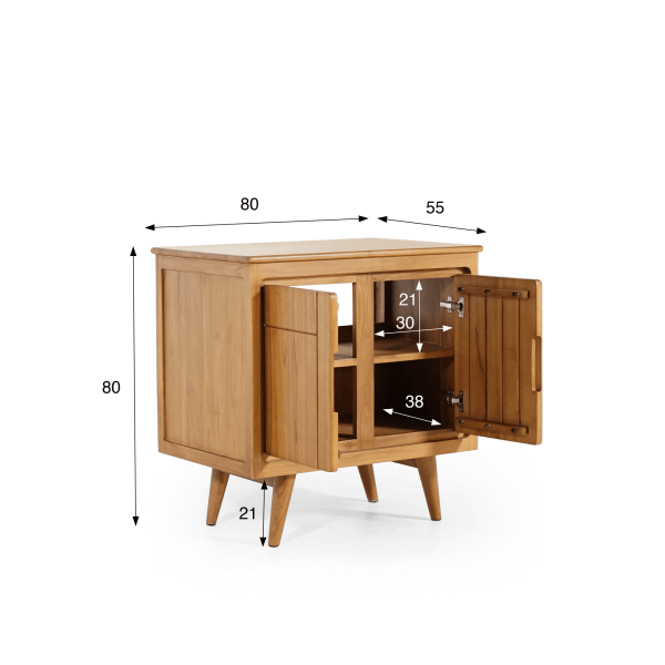 Meuble salle de bain en teck massif 80 cm - Pragati