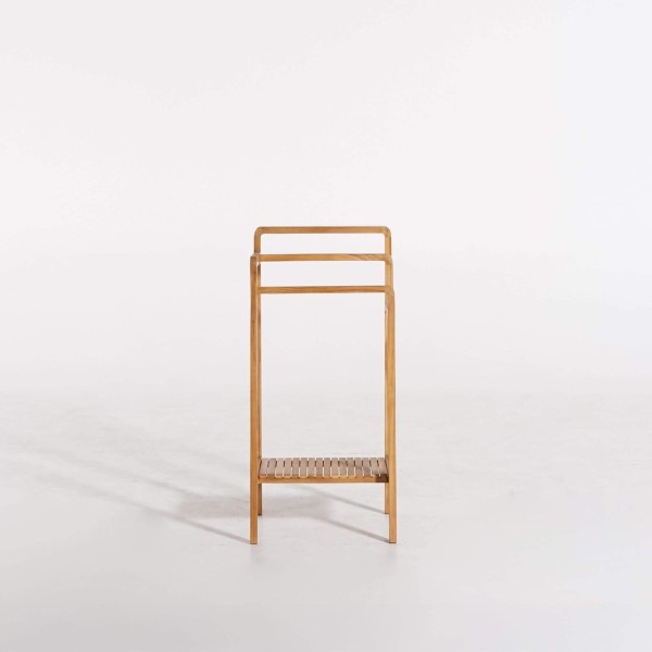 Porte serviettes de salle de bain en bois massif de teck - Devika