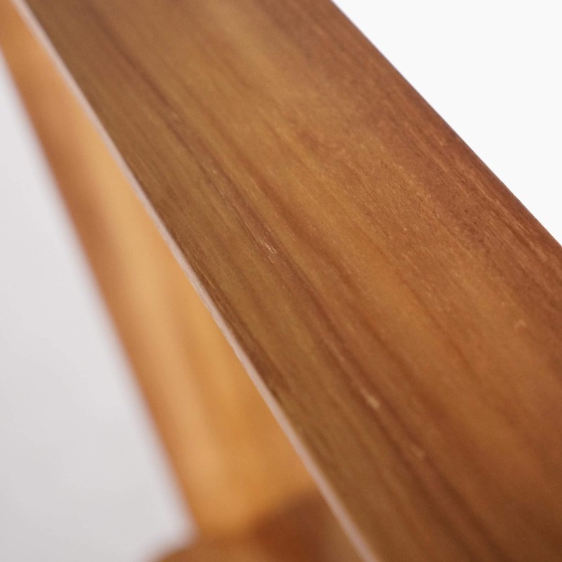 Miroir rectangulaire en bois de teck et cannage