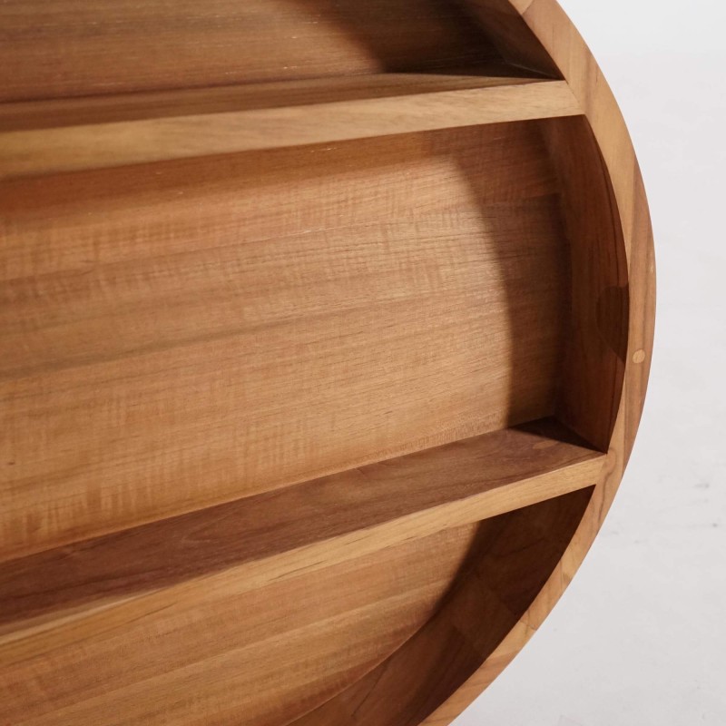 Miroir de salle de bain rond avec compartiment de rangement - Devika