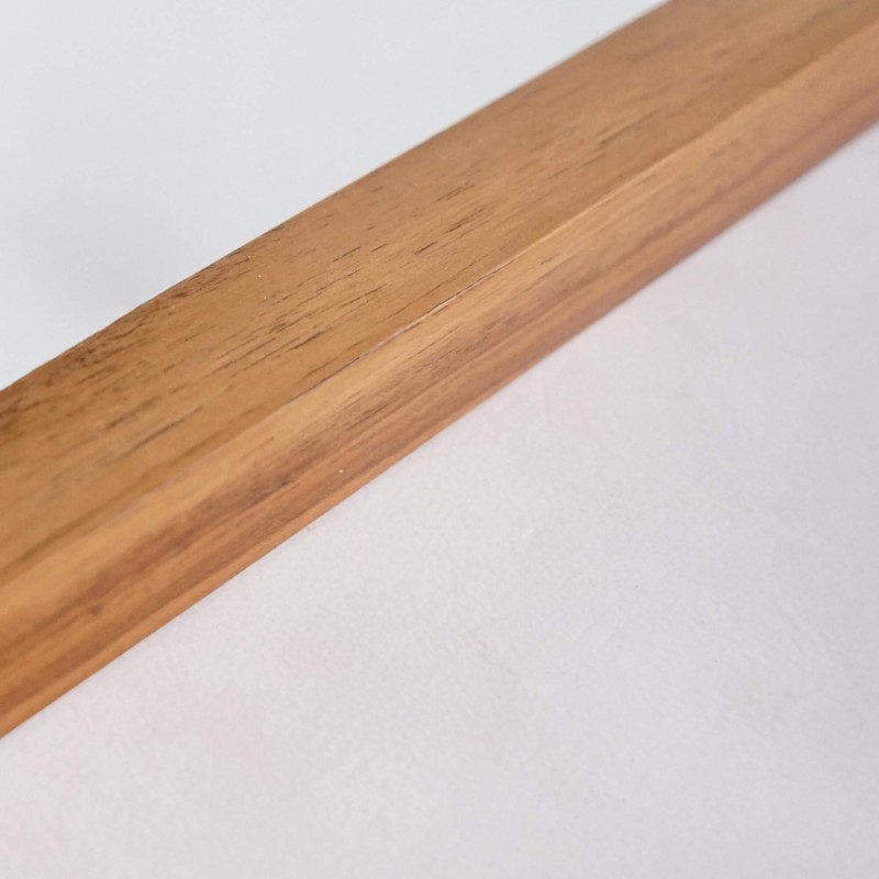 Miroir de salle de bain 120 x 70 cm avec bord en bois de teck - Devika