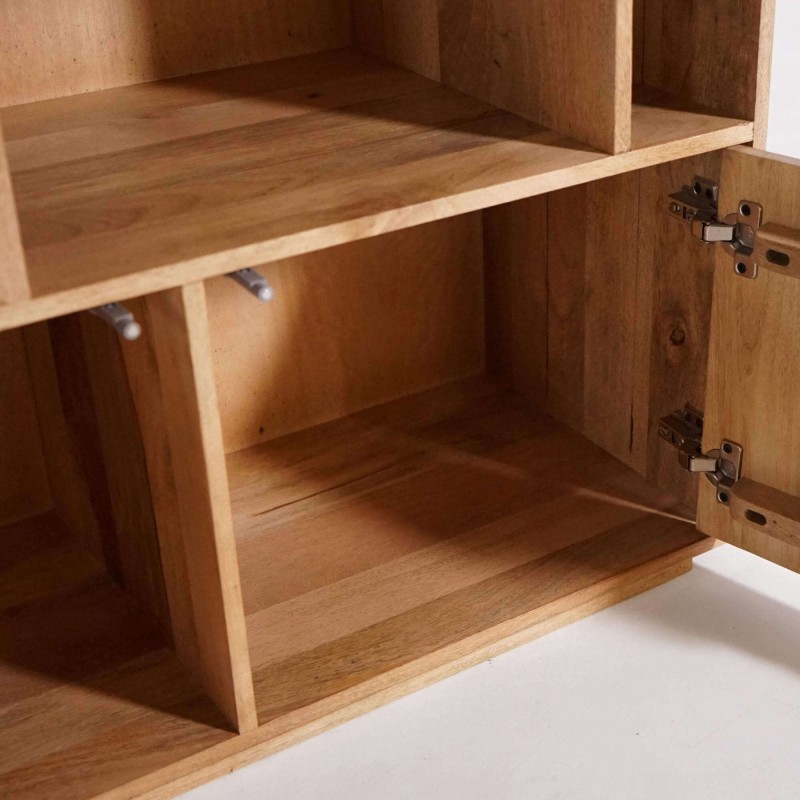 Bibliothèque étagère en bois de manguier - Linoa