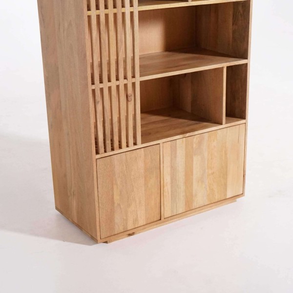 Bibliothèque étagère en bois de manguier - Linoa