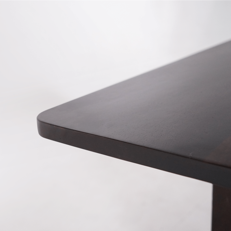 Table à manger en bois massif de manguier, finition marron intense - Noba