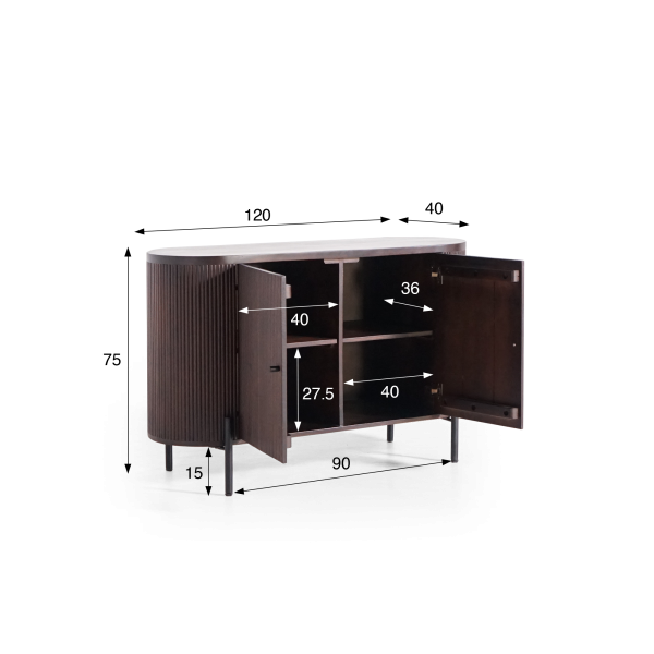 Buffet 2 portes en bois de manguier - Sohana