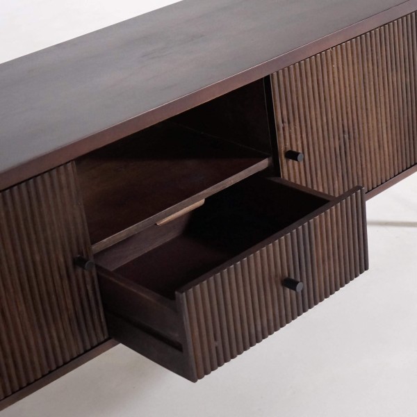 Meuble TV 160 cm en bois de manguier - Sohana