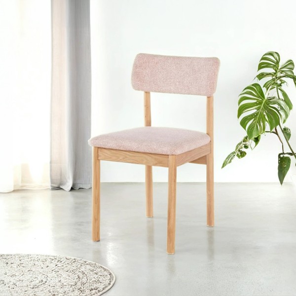 Chaise de salle à manger en chêne et tissu - Canora