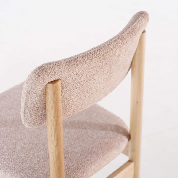 Chaise de salle à manger en chêne et tissu - Canora