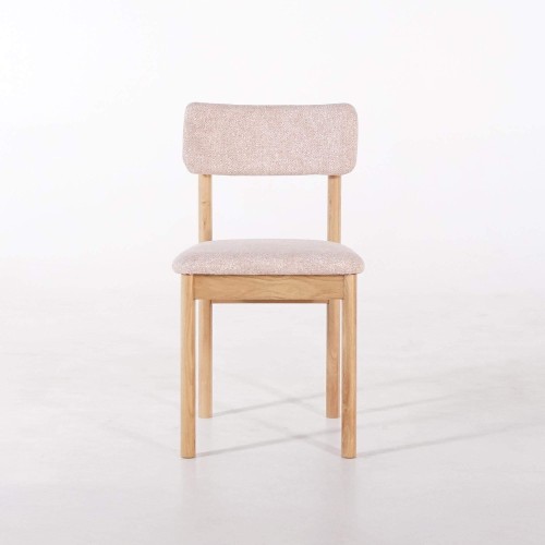 Chaise de salle à manger en chêne et tissu - Canora