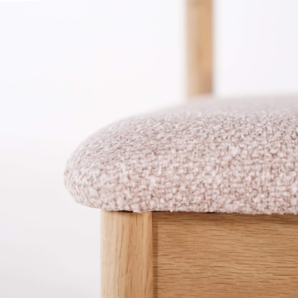 Chaise de salle à manger en chêne et tissu - Canora