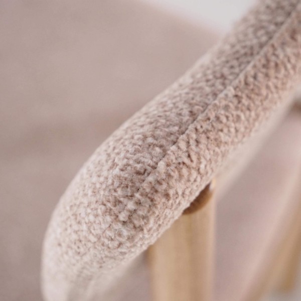 Chaise de salle à manger en chêne et tissu - Canora