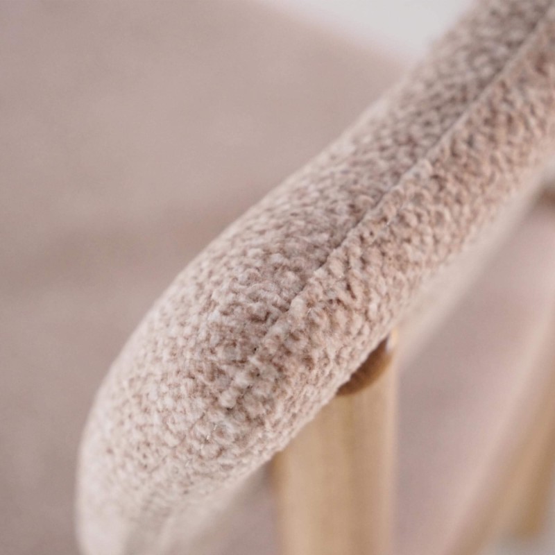 Chaise de salle à manger en chêne et tissu - Canora