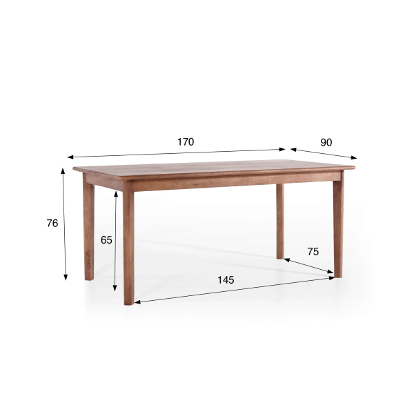 Table à manger rectangulaire en bois massif de manguier