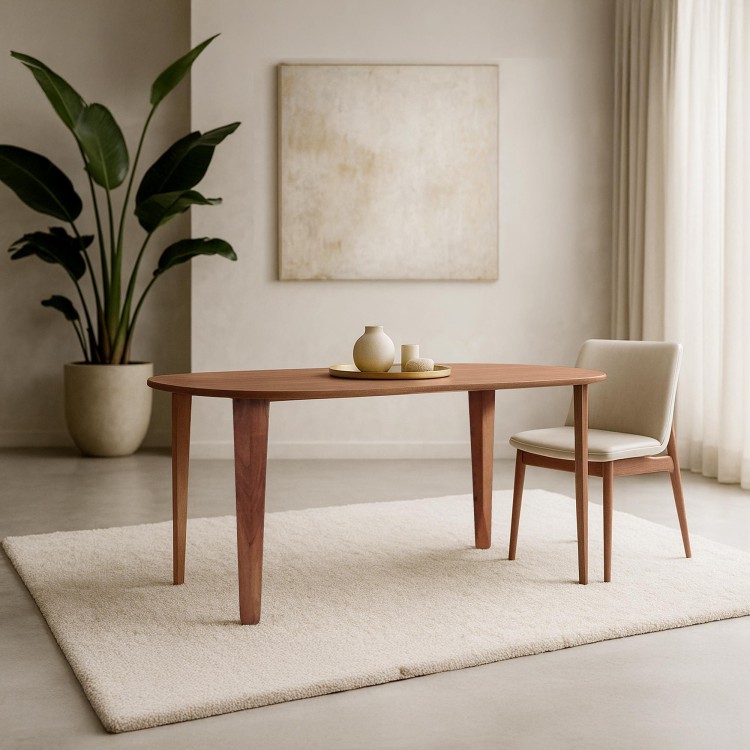 Table à manger ovale en bois massif de manguier - Orama
